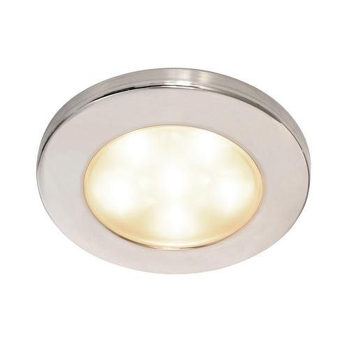 EuroLED95 Downlight Warm White Light with Stainless Steel Rim 12/24v