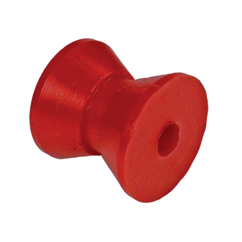 Soft Red Poly Bow Roller 50x50mm x 13mm Bore