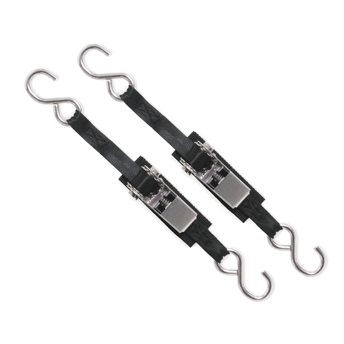 Kwik-Lok Transom Tie-Down with Stainless Steel S Hooks